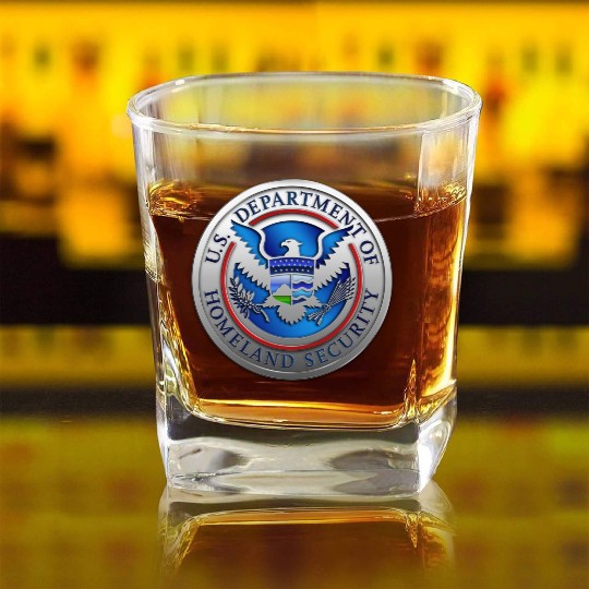 Department of Homeland Security (DHS) Square Whiskey Glasses