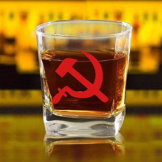 hammer and sickle Square Whiskey Glasses