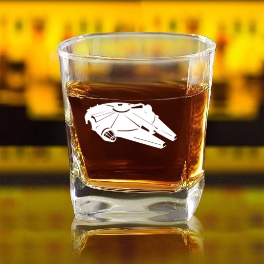 Millennium Falcon White Square Whiskey Glasses