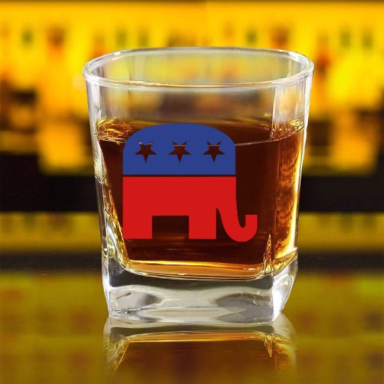 Republican elephant Square Whiskey Glasses