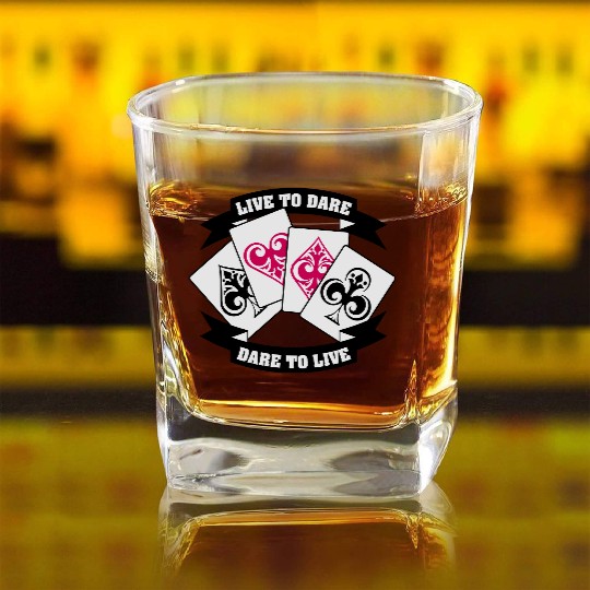 LIVE TO DARE!!! Square Whiskey Glasses