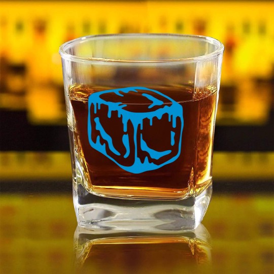 Ice Cube Design Square Whiskey Glasses