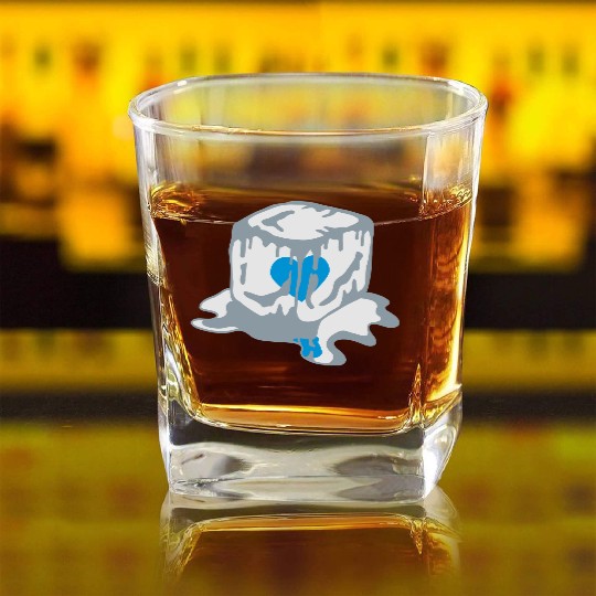 Ice Cube Heart Square Whiskey Glasses