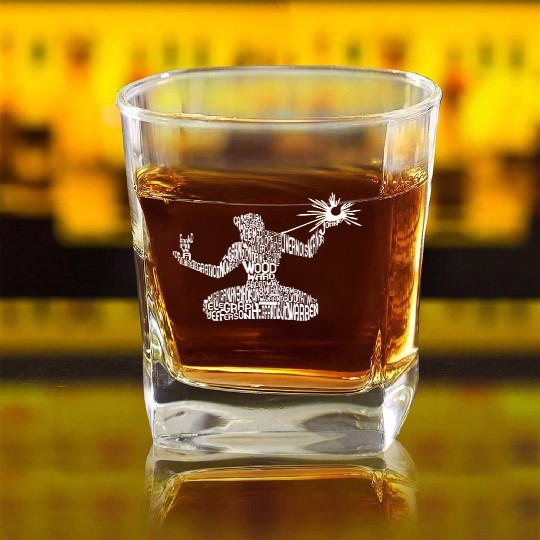 Detroit Spirit Roads Avenues Design Square Whiskey Glasses