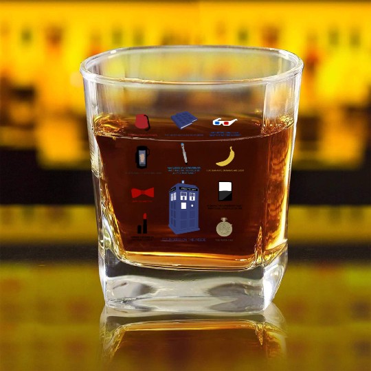 Doctor Who Items Square Whiskey Glasses