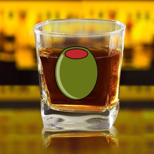 green olive Square Whiskey Glasses