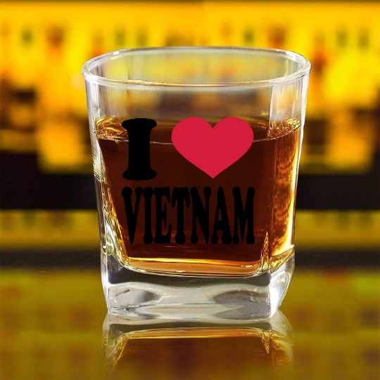 i love vietnam Square Whiskey Glasses