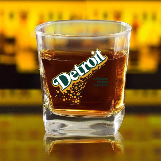 Detroit Michigan Original Pop Square Whiskey Glasses