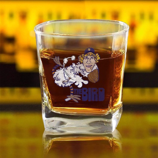 Detroit Baseball Bird Square Whiskey Glasses