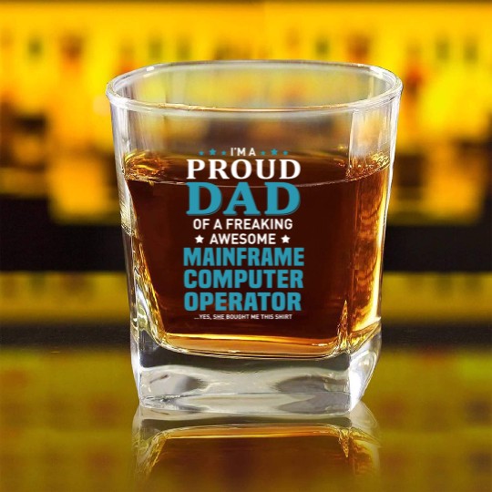Mainframe Computer Operator Square Whiskey Glasses
