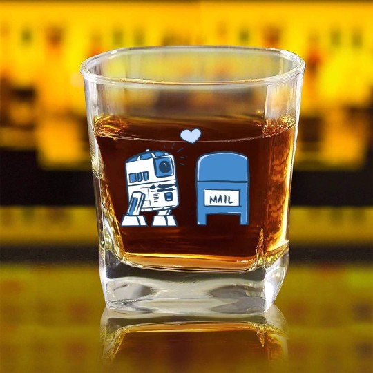 Funny Star Wars r2d2 comic Square Whiskey Glasses