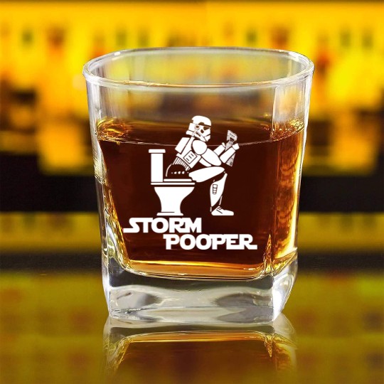 Storm Trooper Pooper Square Whiskey Glasses