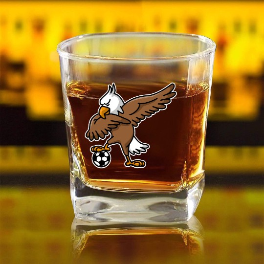 Dabbing dab American Eagle soccer football Square Whiskey Glasses