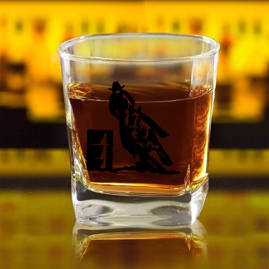 Barrel Racing Square Whiskey Glasses