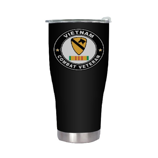1st Cavalry Division Vietnam Combat Veteran Stainless Steel Tumblers