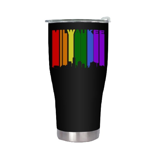 Milwaukee Wisconsin Rainbow LGBT Gay Pride Stainless Steel Tumblers