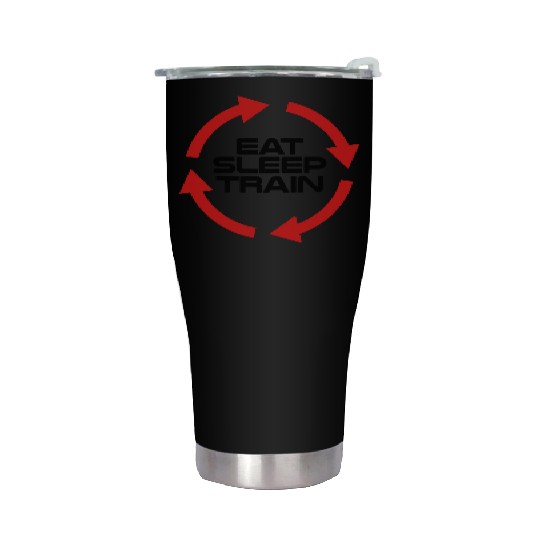 eat sleep train repeat Stainless Steel Tumblers