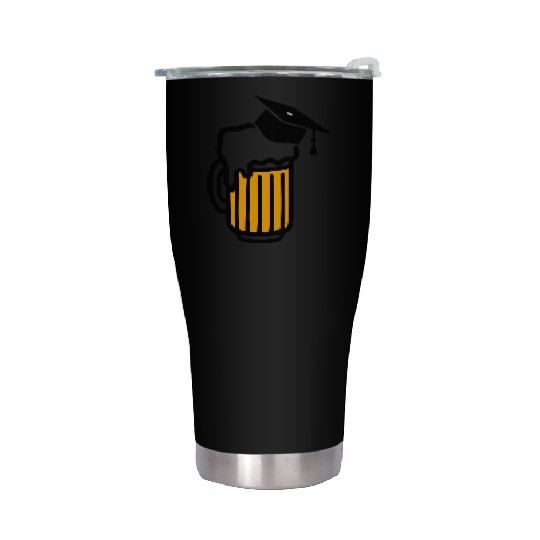 beer with a graduation hat or mortarboard Stainless Steel Tumblers
