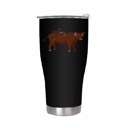 bull with arrows Stainless Steel Tumblers