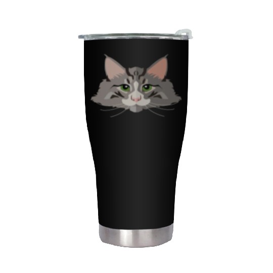 grey cat Stainless Steel Tumblers