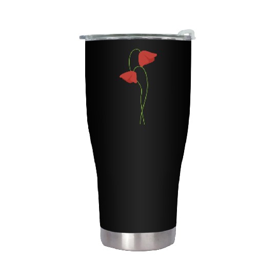 Poppy flower Stainless Steel Tumblers