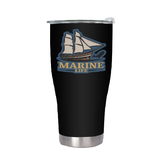 marine life logo Stainless Steel Tumblers