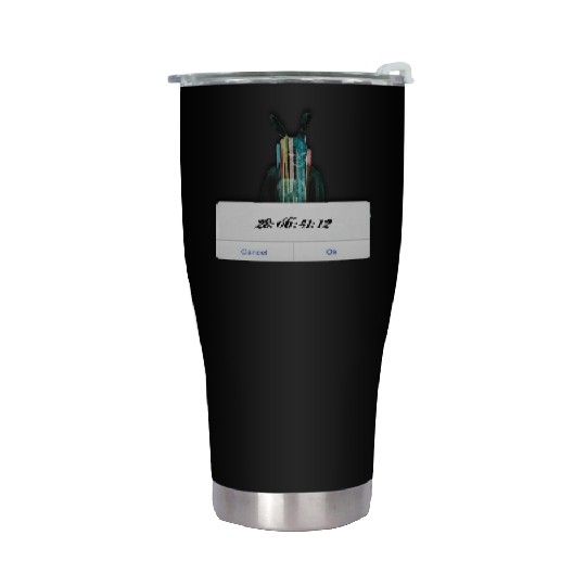 DONNIE DARKO COUNT DOWN TIME ALERT WITH BUNNY MAN Stainless Steel Tumblers