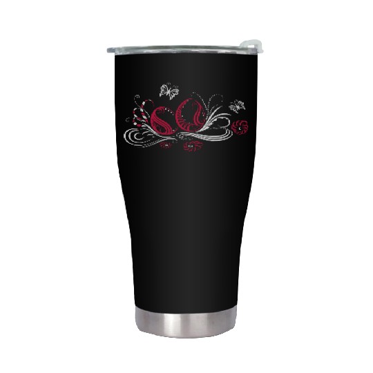 Calligraphy Easter Design with eggs and flowers. Stainless Steel Tumblers