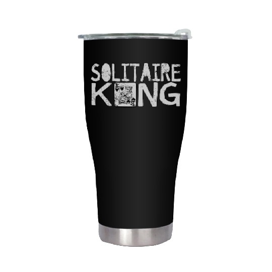Solitaire King Card Games Fun Stainless Steel Tumblers
