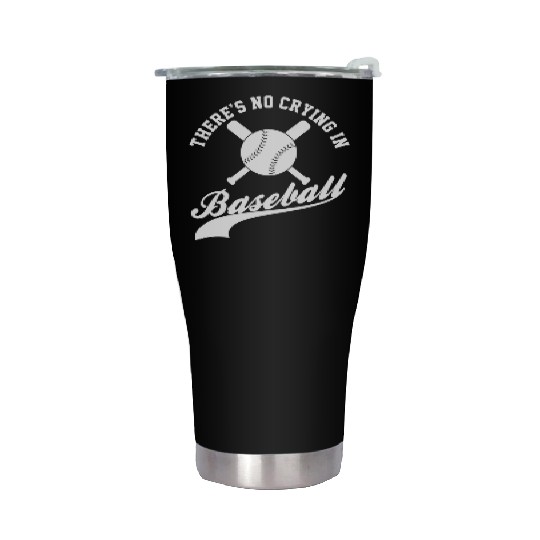 No Crying in Baseball Funny Sports Fan Stainless Steel Tumblers