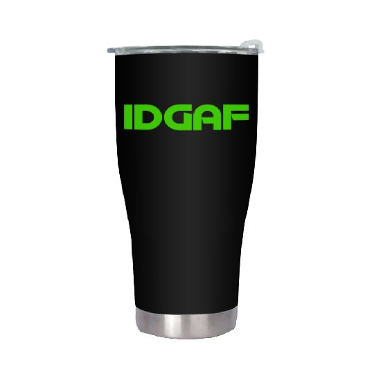 IDGAF (LIME GREEN PRINT) Stainless Steel Tumblers