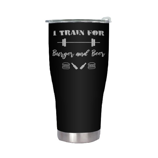 I Train for Burger and Beer Stainless Steel Tumblers