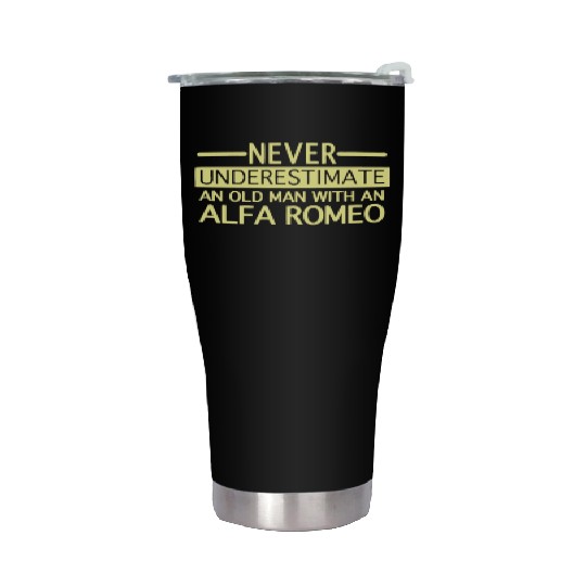 Alfa Romeo Never Underestimate and Old man Stainless Steel Tumblers