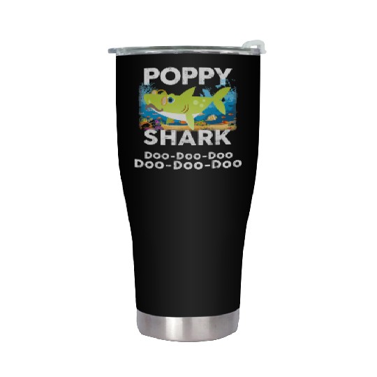 Poppy Shark Stainless Steel Tumblers Doo Doo Doo Family Gift T Sh