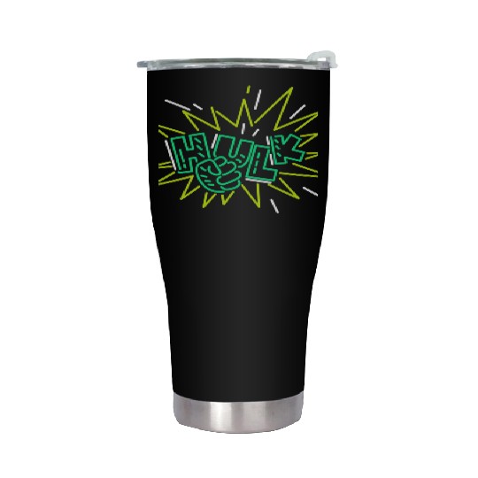 Neon Hulk Stainless Steel Tumblers By Marvel Design By Humans----PD