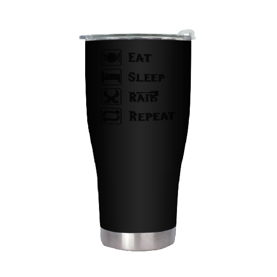Eat sleep raid repeat world of warcraft present Stainless Steel Tumblers