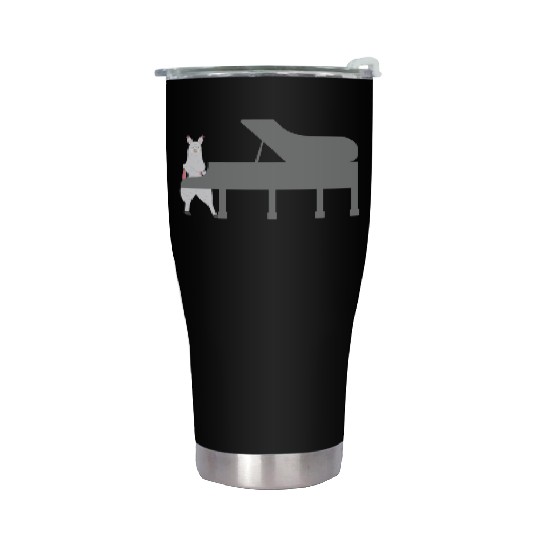 Cute Alpaca Llama Playing Piano Musician Gift Stainless Steel Tumblers