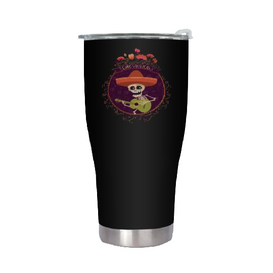Cabo San Lucas Skeleton Guitar Stainless Steel Tumblers
