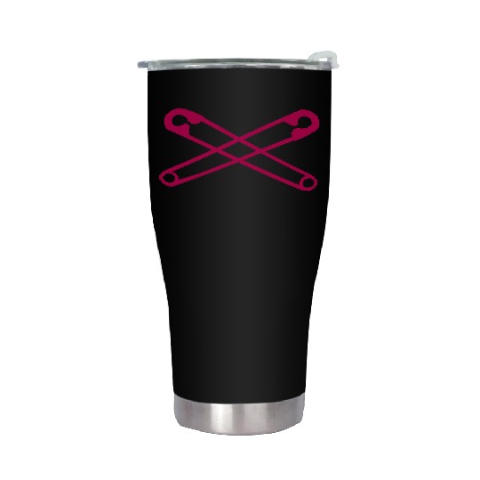 Crossed Safety Pins Punk Stainless Steel Tumblers