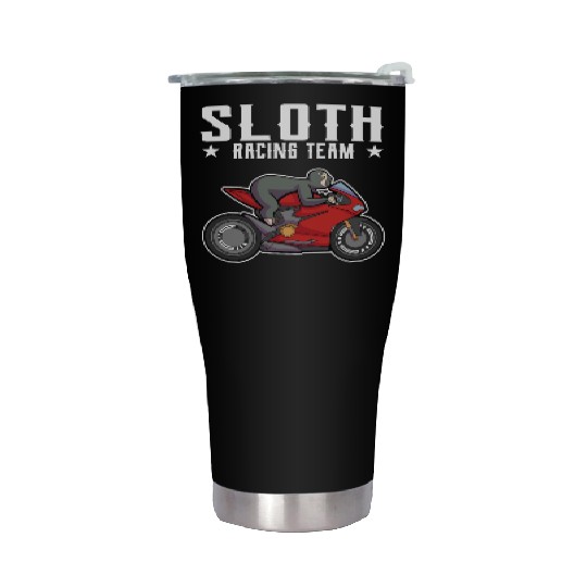 Sloth Racing Team Biker Motorcycle Gift Stainless Steel Tumblers