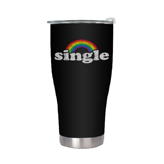 Single Gay Pride Retro Rainbow for Guys Lesbians Stainless Steel Tumblers