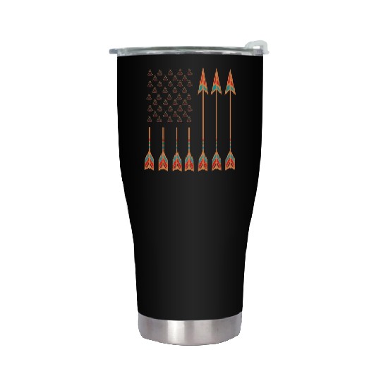 Native American Day with tents & arrows as US flag Stainless Steel Tumblers