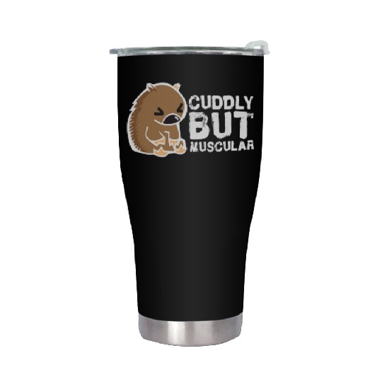 Cuddly But Muscular Wombat Sweet Australia Wild Stainless Steel Tumblers