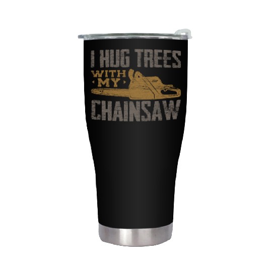 Chainsaw Lumberjack Stainless Steel Tumblers