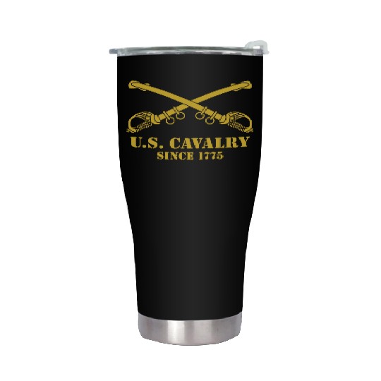 US Cavalry Army Branch Crossed Sabers Military Stainless Steel Tumblers