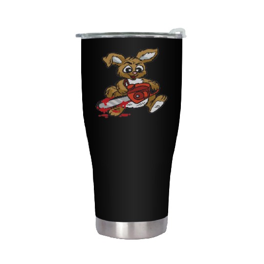 BAD BUNNY WITH CHAINSAW Stainless Steel Tumblers