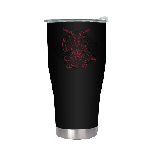 Horned Devil Black Goat Baphomet Tarot Card Satan Stainless Steel Tumblers