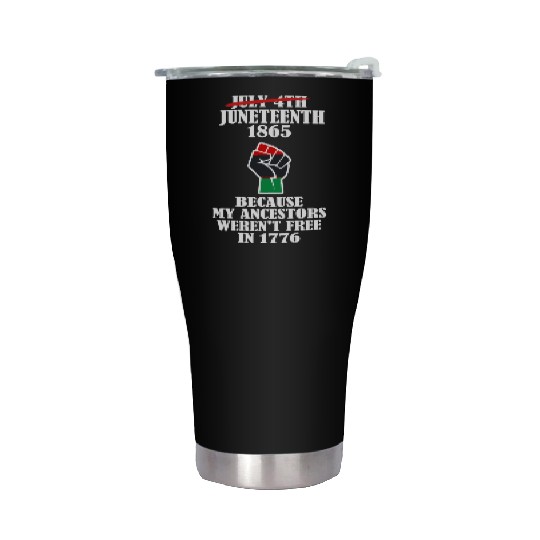 Juneteenth Ancestors Black African American Flag.. Stainless Steel Tumblers