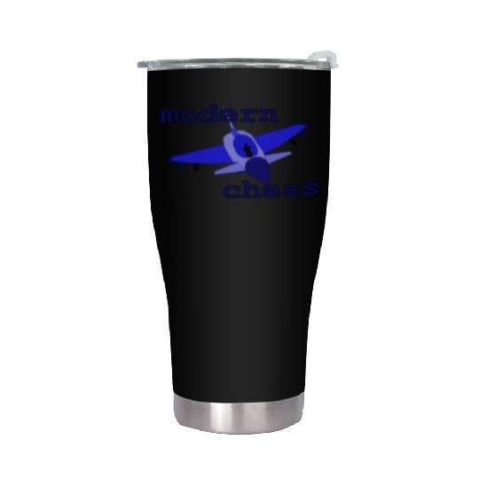modern chess in royal blue Stainless Steel Tumblers