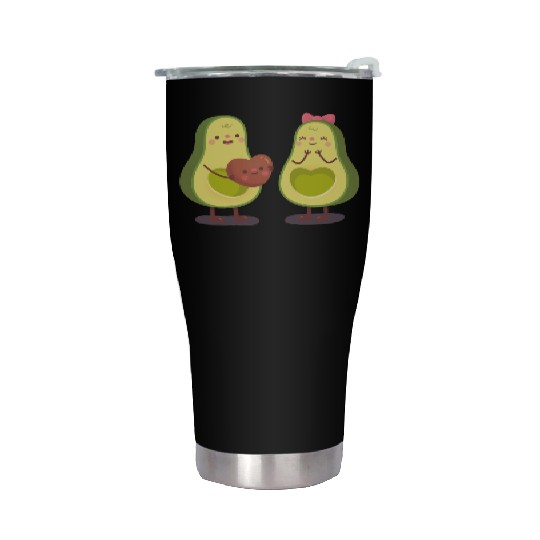 Cute Avocado Couple Stainless Steel Tumblers